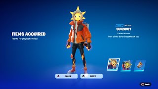 How To Get Sunspot Skin NOW FREE In Fortnite Unlocked Sunspot Lego Style Nova Snackpack BackBling [upl. by Esdnil]