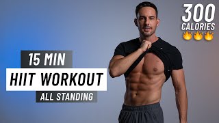 15 Min Fat Burning HIIT Workout  ALL STANDING  No Equipment No Repeat [upl. by Gabriel]