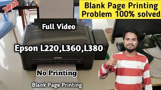 Epson L380 L360 L220 black ink not printing  Epson L380 Blank Print Problem Solution in Hindi [upl. by Candyce614]