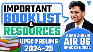 Complete Booklist and Resources for UPSC Prelims  UPSC Topper Asad Zuberi [upl. by Uhsoj]