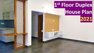 East Facing Duplex House 1st Floor Planning and Tour Living Pooja and a Master Bedroom [upl. by Lleznov]