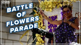 VIDEO Watch the iconic floats people in the Battle of Flowers Parade [upl. by Lawry]