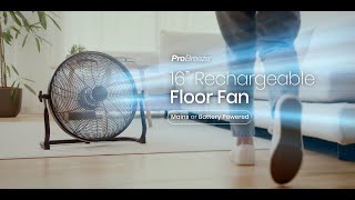 Pro Breeze 16Inch Rechargeable Floor Fan [upl. by Ihp]