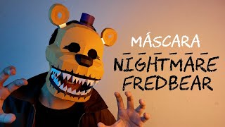 Cómo hacer la Máscara de Nightmare Fredbear FNAF con cartulina  Momuscraft [upl. by Lester128]