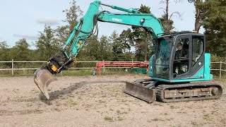 Köp Grävmaskin Kobelco SK75SR3E tiltrotator och skopor på Klaravik [upl. by Dlopoel699]