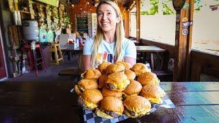 Trying To Eat 16 Cheeseburgers To Beat The Record at Jack Browns [upl. by Adnoma]