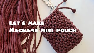 DIY  Macrame pouch tutorial  Easy macrame bag making handmade diy macrame [upl. by Shalom]