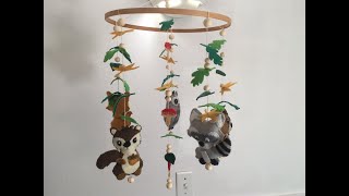 HOW TO  MAKE A BABY MOBILE  WOODLAND ANIMALS [upl. by Allyn]