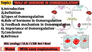 Role of hormone in Osmoregulation [upl. by Arahset]