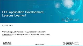 Erik Draeger on Exascale Computing Project Applications Lessons Learned [upl. by Enier]