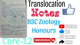 Translocation NotesBsc Zoology HonoursCore12 notes answerkey [upl. by Ashia]