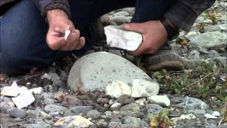 Make A Survival Knife Edge From Rocks [upl. by Regdirb]