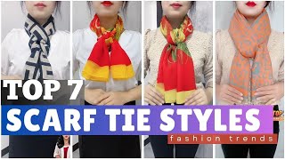 7 Ideas for How to Tie a Scarf  Winter Scarf Tie Styles Part120124 스카프 묶는 스타일  丝巾系法 scarfwearing [upl. by Attesor]