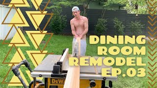 We Built a DIY Wood Accent Wall DIY Dining Room Make Over  Ep03 [upl. by Tremaine870]