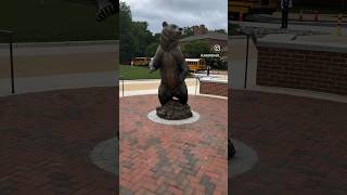 A bronze grizzly bear statue now stands at the end of Miniter Quad at the heart of Ansary Circle [upl. by Sirron]