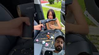 Car seat cleaning with cordless vacuum cleaner gadget funny music funnypost muggy funnyideas [upl. by Knitter]