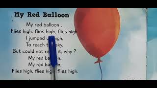 My Red Balloon । LKG English Poem । LKG English Rhyme । English Rhymes । English Poems । Rhymes [upl. by Rorke]