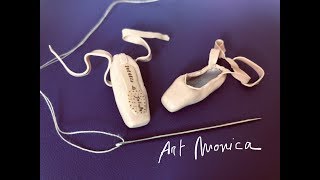 Repetto Pointe Shoes Polymer Clay  Miniature DIY [upl. by Donaldson243]