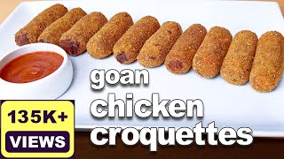 Goan Chicken Croquettes Recipe  Goan Party Snack Recipe  Goan Croquettes  Easy Chicken Snacks [upl. by Raffaello]