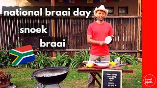 National Braai Day  How to Braai Snoek South Africa Heritage Day Recipes [upl. by Alah]