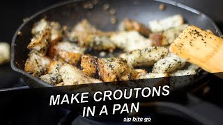 How To Make Croutons On The Stove In A Pan [upl. by Aioj465]