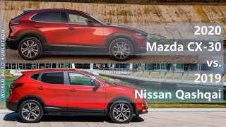 2020 Mazda CX30 vs 2019 Nissan Qashqai technical comparison [upl. by Acie]