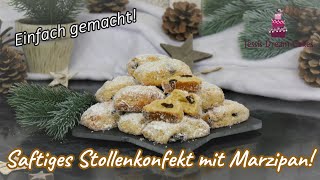 Saftiges Stollenkonfekt mit Marzipan  Einfach gemacht amp Super Lecker [upl. by Sadnalor]