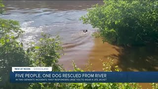 Goochland Fire and Rescue help people in James River [upl. by Nagle468]