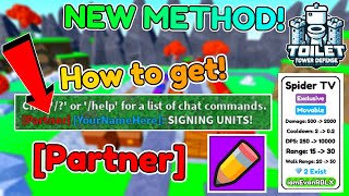 How to Get PARTNER in Toilet Tower Defense Roblox [upl. by Jayson]