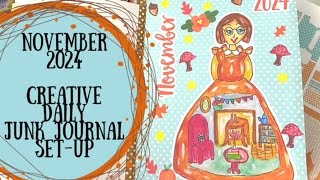 November 2024 Creative Daily Junk Journal SetUp [upl. by Byrann827]