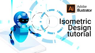 How to create 3D Flat isometric designCHAT BOT concept Adobe illustrator tutorial from Art Tutor [upl. by Wildee]