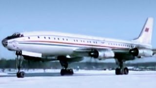 Aeroflot Tupolev Tu114 Rossiya Promo Film  1959 [upl. by Arratoon178]