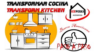 Transformación de Cocina con Arcos a Barra Americana  Paso a paso 🏠  Reformas SERWORKS [upl. by Cindra813]