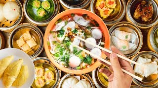 Ultimate Street Food in Penang by Local  Fishball noodles Herbal pork soup amp DURIANS [upl. by Livvi]