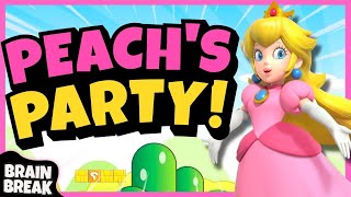 Peachs Brain Break Party  Mario Run  Freeze Dance  Just Dance  Valentines Day [upl. by Nacul]