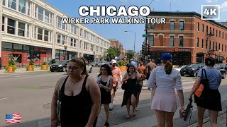 CHICAGO 🇺🇸 Wicker Park Milwaukee Avenue  Summer 2023 Walking Tour 4K 60fps [upl. by Aitat377]