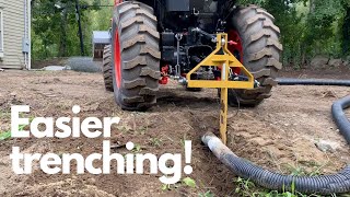 Easier way to trench WITHOUT a backhoe Making use of the Kioti with a subsoiler [upl. by Ennaegroeg263]