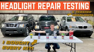 I Bought EVERY Headlight Restoration Kit At OReillys And Tested Them [upl. by Serolod194]