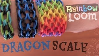 RAINBOW LOOM  Dragon Scale Cuff Bracelet  How To  SoCraftastic [upl. by Sandon830]