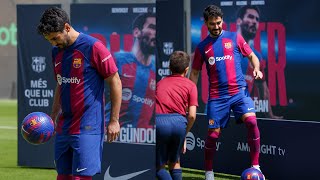 GÜNDOĞANS FIRST TOUCHES AS A BARÇA PLAYER IN HIS OFFICIAL PRESENTATION ⚽💙❤️ [upl. by Llednyl323]