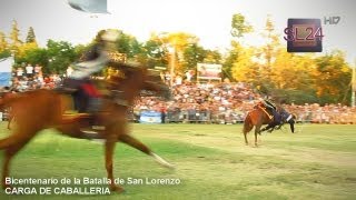 Carga de Caballería  Acto 200 años del Combate de San Lorenzo [upl. by Linette]