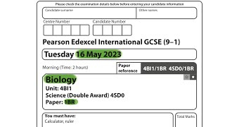 IGCSE  Biology  May 2023  paper 1BR  Pearson Edexcel [upl. by Ozneral]