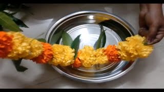 Thoranam Making in 5 Min Thoranam For Festivals Thoranam Designs How To Make Door Thoranam [upl. by Nomae353]