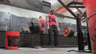 Deadlifts 621 pounds 1x3 beltstiff bar [upl. by Nevek]