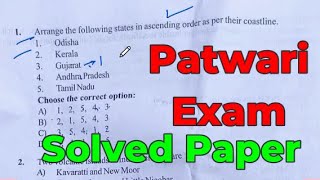 Patwari exam Solved Paper [upl. by Oruhtra]