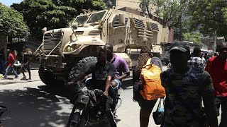 Haiti Kenyan police officers join local forces in reconnaissance tour of capital [upl. by Annyrb61]