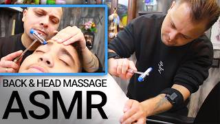 ASMR SLEEP MASSAGE  BACK Massage amp HEAD Massage In Real Barber Shop [upl. by Caundra943]