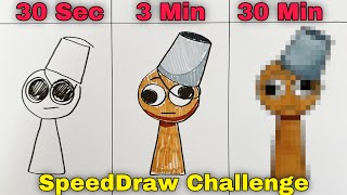 Drawing INCREDIBOX SPRUNKI  BRUD  BROWN  in 30 Sec 3 Min and 30 Min [upl. by Scurlock]