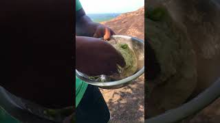 Coconut Roti with Dried Fish Sambol Lunu Miris 😋🐟🌶️ tasteofthewild outdoorcooking roti [upl. by Lathan]