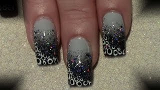 Glitter Gradient Punkte Nageldesign selber machen  Nägel lackieren  Ombre Polka Dots Nail Design [upl. by Korff]